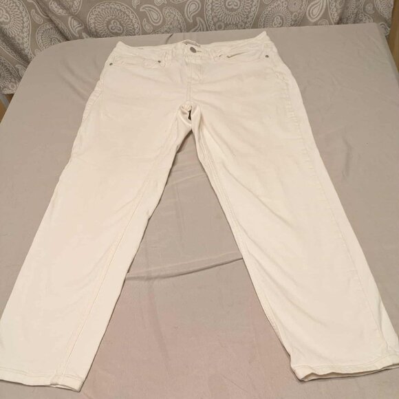 Calvin Klein Jeans Ankle Skinny Womens 14 White Cotton Stretchy Pullon - Picture 1 of 16